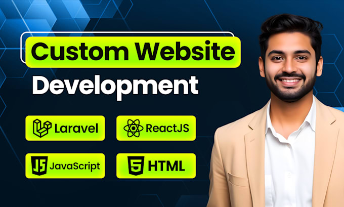 Gig Preview - Do custom website development as full stack developer, front end developer