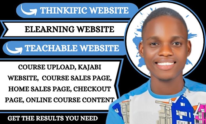 Gig Preview - Do online course website, thinkific website, sales page, kajabi and wix website