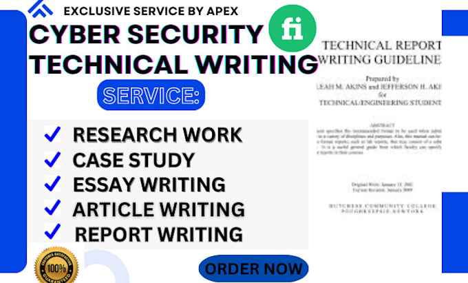 Gig Preview - Expert technical writing on cybersecurity, ai, cloud and tech research articles