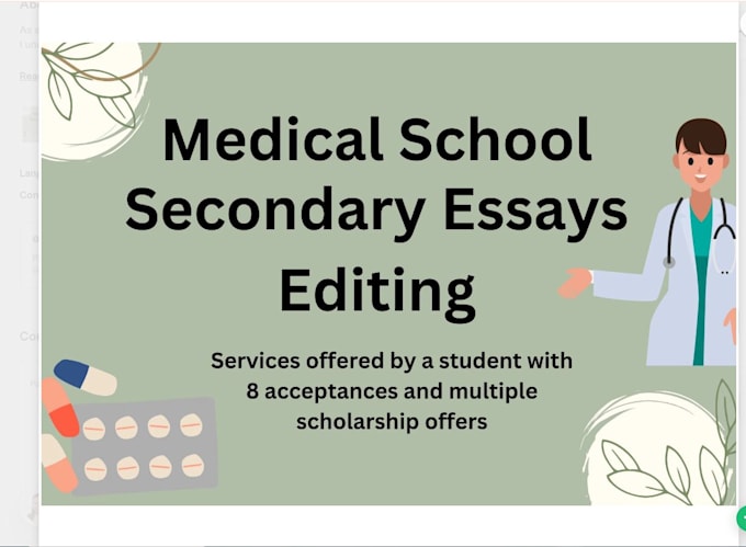 Gig Preview - Expertly review and edit your medical school secondary essays