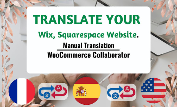 Gig Preview - Translate wix, squarespace website, products  english to german, french, spanish