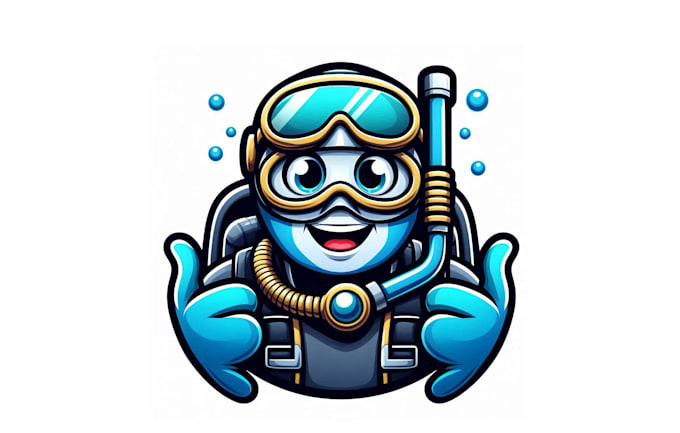 Gig Preview - Create amazing scuba diving mascot logo with unlimited revisions