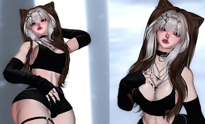 Gig Preview - Custom vrchat avatar furry nsfw 3d vtuber 3d  model anime character modeling