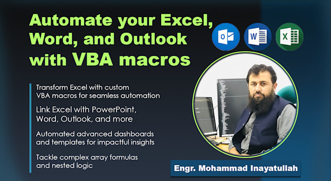 Gig Preview - Automate your excel, word, and outlook tasks with vba macros