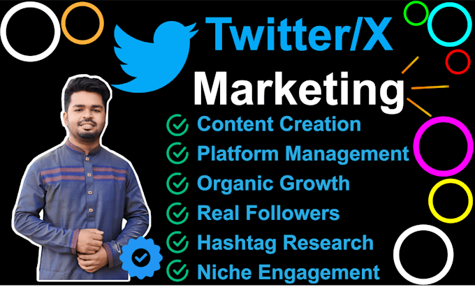 Gig Preview - Do organic twitter x marketing and promotion with engagement