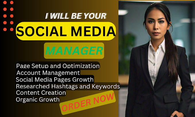 Gig Preview - Be your social media marketing manager and content creator