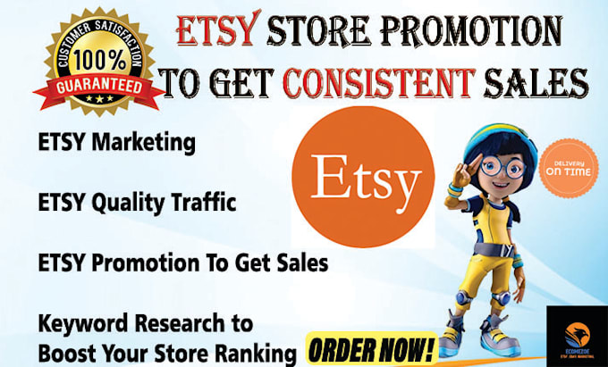 Gig Preview - Do etsy store promotion, etsy seo, etsy product marketing to get sales