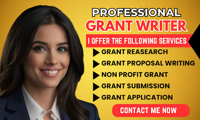 Gig Preview - Write grant proposal, do grant research, grant application, non profit, partner