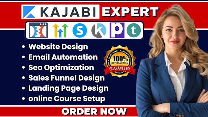 Gig Preview - Design kajabi website, kajabi landing page, kajabi online course, kajabi expert