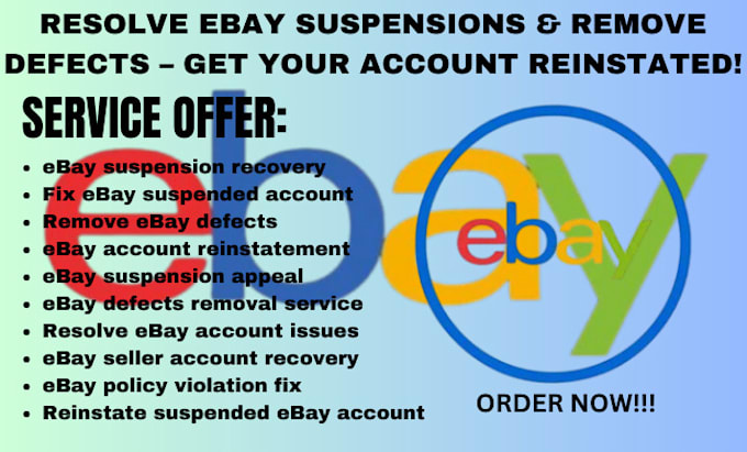 Gig Preview - Assist you in resolving ebay suspensions and set up