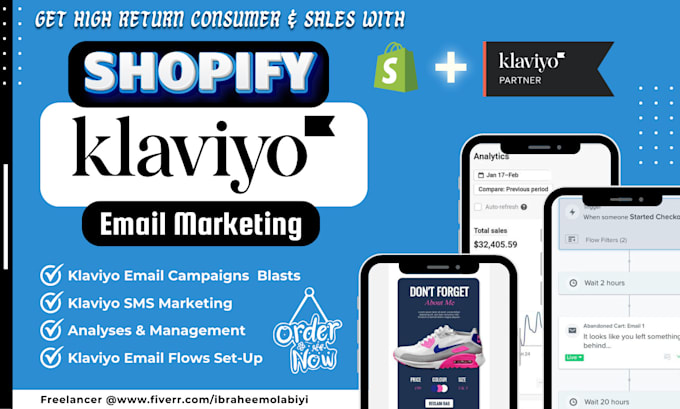 Gig Preview - Setup klaviyo email marketing, klaviyo flows, or shopify marketing for shopify