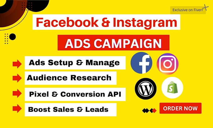 Gig Preview - Run and manage shopify facebook ads campaign,instagram ads,fb ads, ig ads