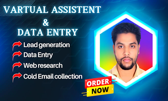 Gig Preview - Virtual assistant, web research, data entry and copy paste