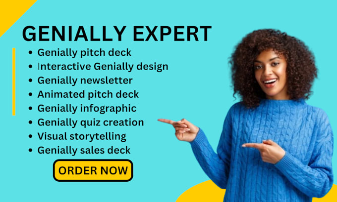 Gig Preview - Design genially pitch sales deck presentation genially newsletter  genially quiz