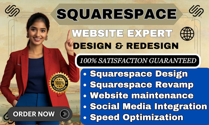 Gig Preview - Build squarespace website design squarespace development redesign, online stores