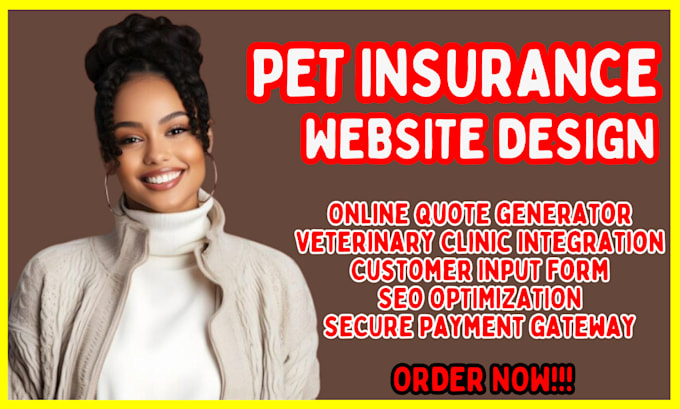 Gig Preview - Pet insurance website pet insurance landing page veterinary website design