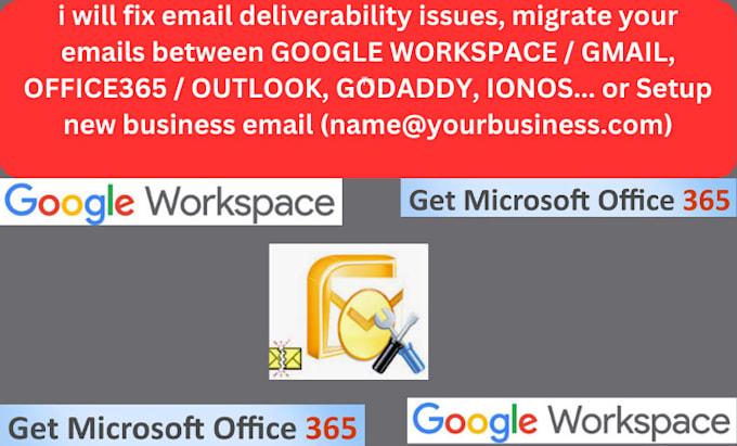 Gig Preview - Fix email deliverability, migration to google workspace, gsuite and office 365