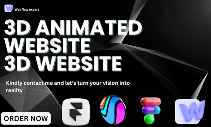 Gig Preview - 3d animated webflow website 3d animated webflow 3d website animation spline