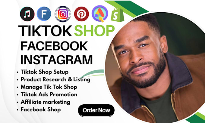 Gig Preview - Set up tik tok shop and manage tiktok shop, tiktok ads, facebook shop, instagram