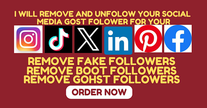 Gig Preview - Unfollow your ghost bot fake followers for your facebook x twiter instagram