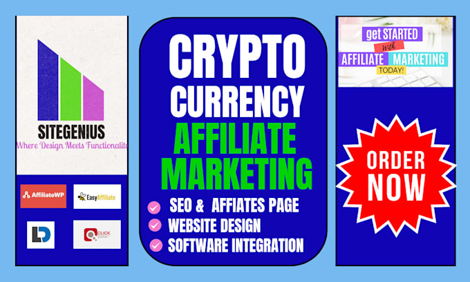 Gig Preview - Design cryptocurrency affiliate marketing website for passive income