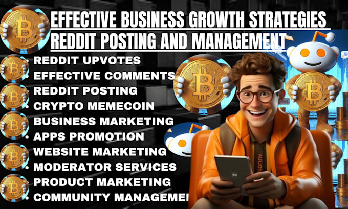 Gig Preview - Reddit post management crypto ecommerce business seo memecoin token website app