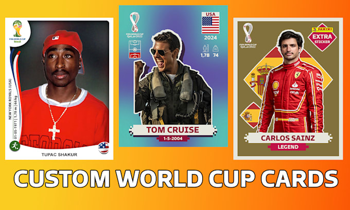 Gig Preview - Create custom world cup cards for your football team