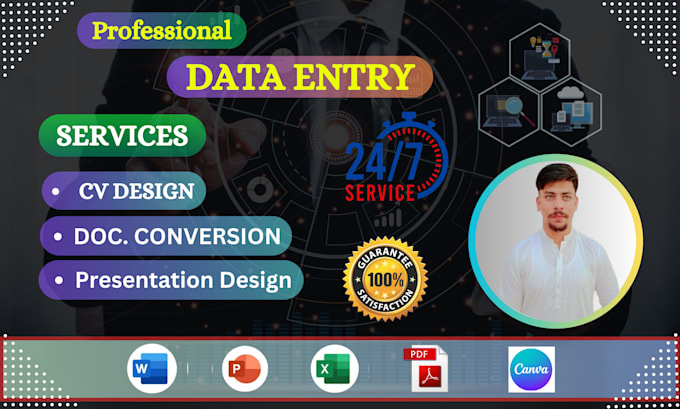 Gig Preview - Do professional data entry for you at affordable price