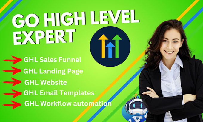 Gig Preview - Design gohighlevel funnel, landing page, ghl website, email template, automation