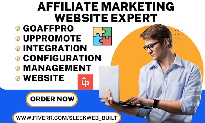 Gig Preview - Design affiliate marketing website using uppromote goaffpro on wix shopify store