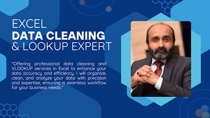 Gig Preview - Offer professional data cleaning and vlookup services in excel