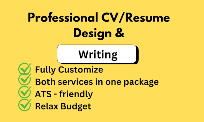 Gig Preview - Design or write a professional resume or CV for you