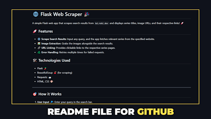 Gig Preview - Create a stunning and professional readme file using markdown md