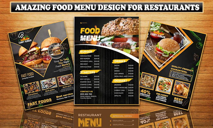 Gig Preview - Do modern restaurant menu design