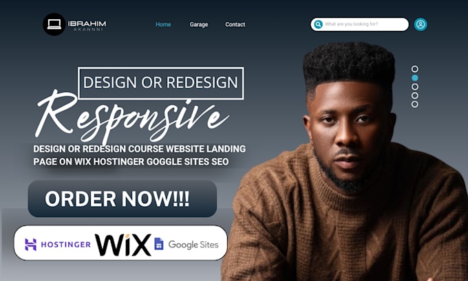 Gig Preview - Design or redesign course website landing page on wix hostinger goggle sites SEO