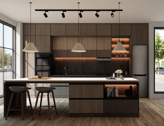 Gig Preview - 3d design kitchen, bathroom interior, living room and render