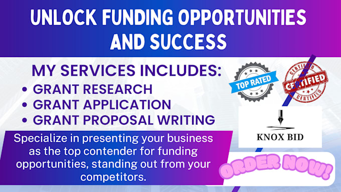 Gig Preview - Write grant, proposal writing, bid proposal grant application, business plan