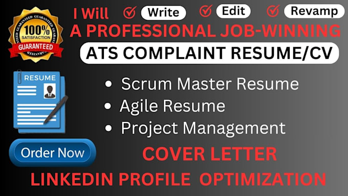 Bestseller - revamp scrum master resume project management agile resume engineering resume