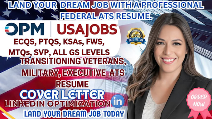 Bestseller - write federal resume for usajobs resume, ats resume, resume linkedin cv