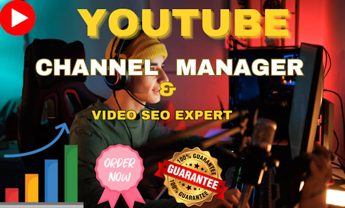 Gig Preview - Be your youtube channel manager and video SEO