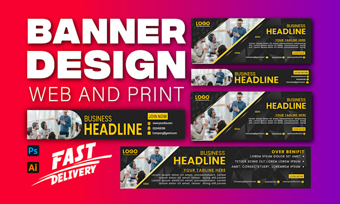 Gig Preview - Do web banner blog fashion product ebay website header slider hero image design