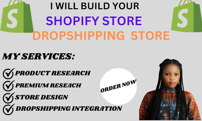 Gig Preview - Build ecommerce website shopify design, create USA shopify dropshipping store