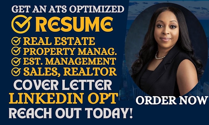 Gig Preview - Write real estate, realtor, property management, estate management, and resume