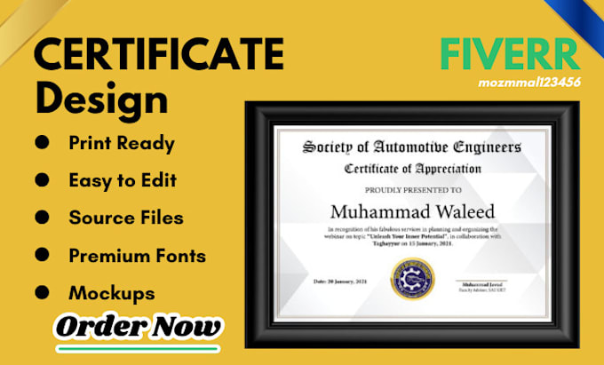 Gig Preview - Design marriage, diploma, award and custom certificate
