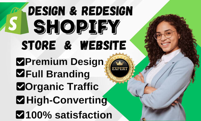 Gig Preview - Redesign shopify store, shopify dropshipping store, shopify store design