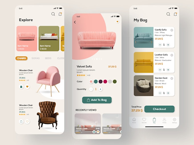 Gig Preview - Build custom furniture marketplace app, furniture website, marketplace app