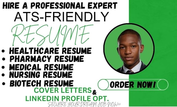 Gig Preview - Provide an ats compliant healthcare resume, cover letter and linkedin profile