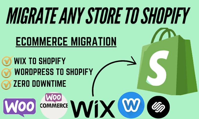 Gig Preview - Move or duplicate wix, wordpress, webflow, opencart, magento to shopify store