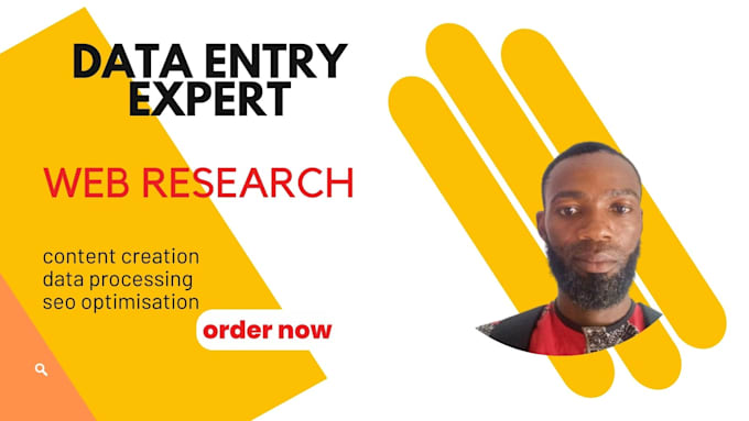 Gig Preview - Be your perfect virtual assistant for data entry and web research