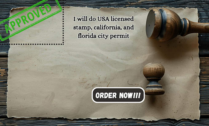 Gig Preview - Do USA licensed stamp, california, and florida city permit